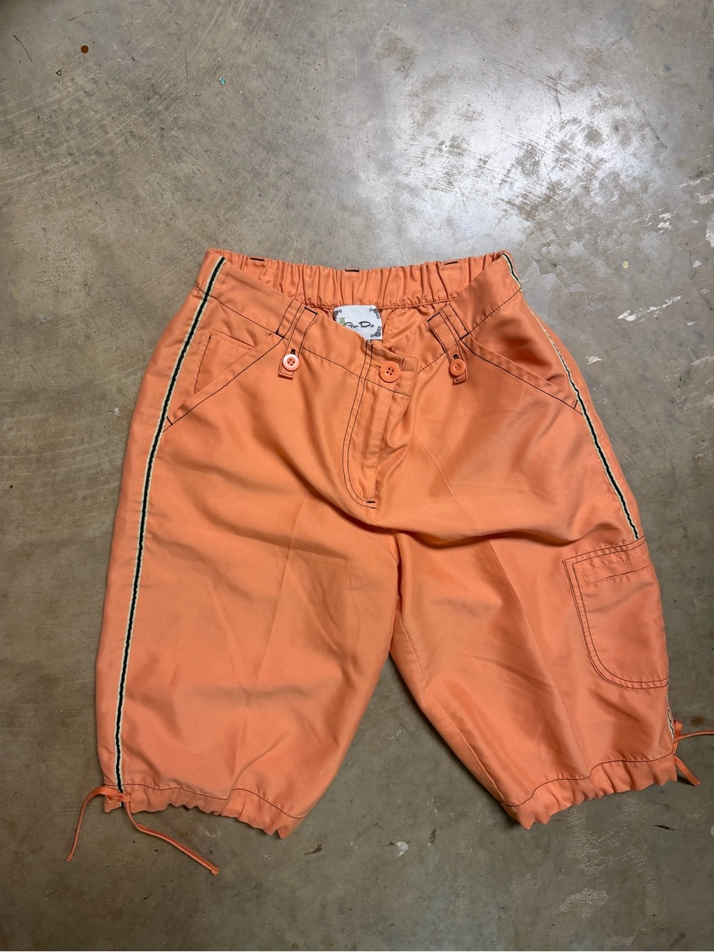 Women's Athletic Y2K Orange Drawstring Shorts with Side Piping